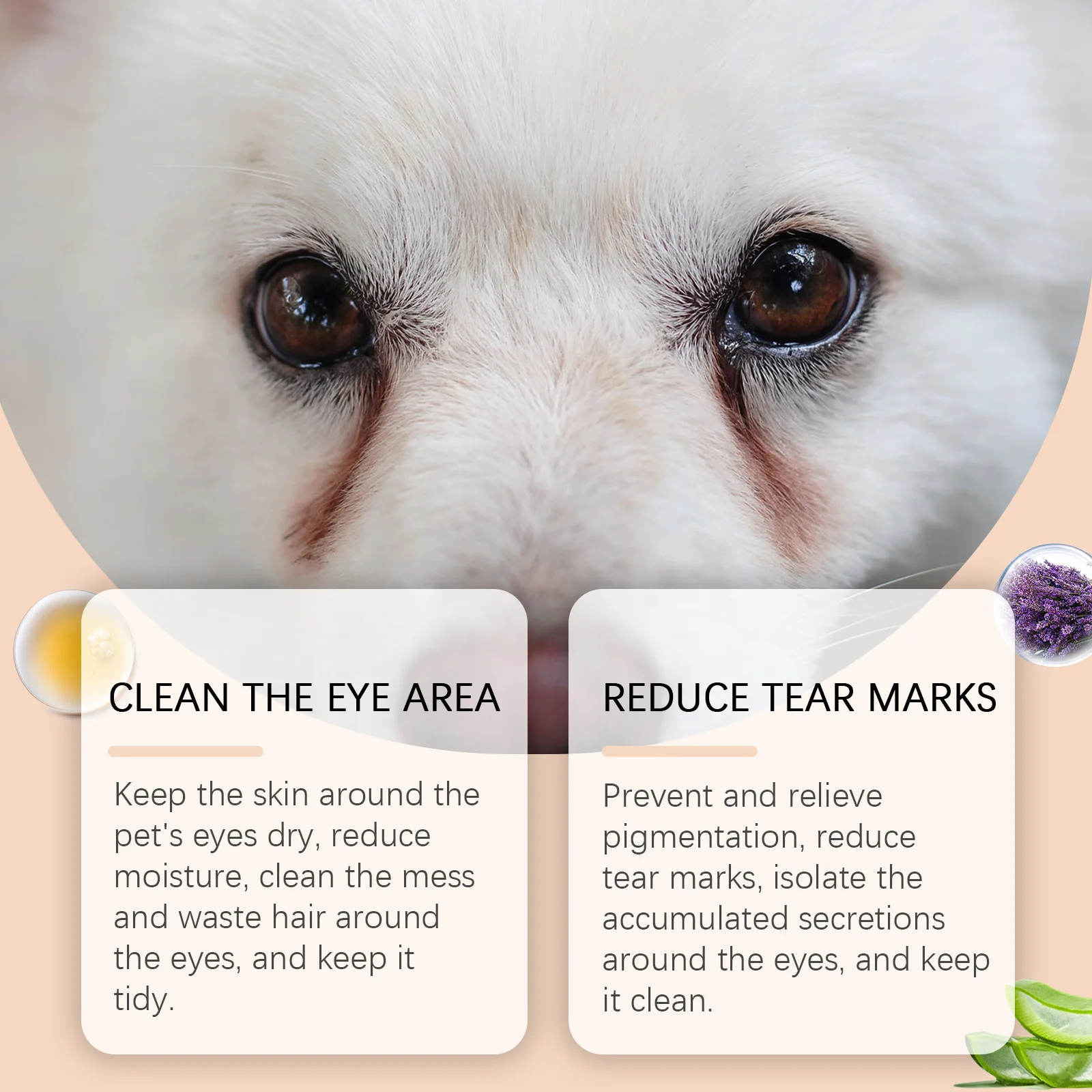 30g Pet Eye Cleaner Cream Natural Tear Stain Remover Gentle Eye Stain Cleaning Repel Dry Staining Dog Cat Tear Cleaner Ointment