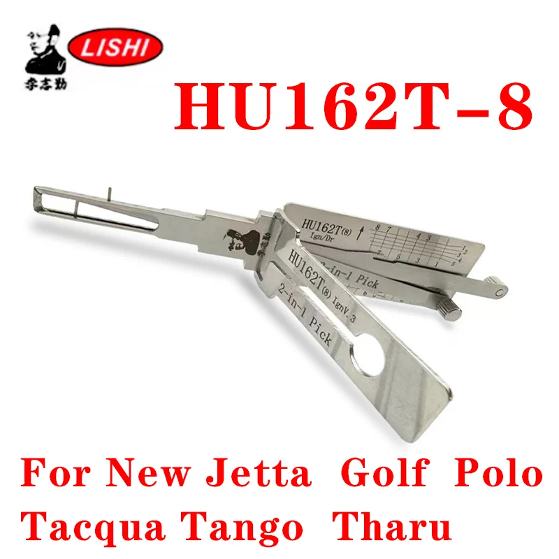 Herramienta de Apertura y Decodificación 2 en 1 Lishi HU162T-8-CUT para VW/Audi, para los Nuevos Jetta, Golf, Polo, Tacqua, Tango, Tharu, en su Empaque Original