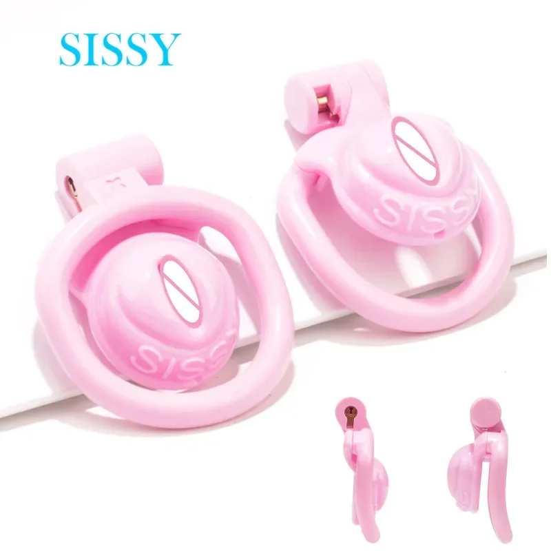 Realistic Pussy Design Chastity Cage CB Lock for Sissy Couple Bdsm Sex Toys with 4 Size Base Penis Rings Sex Toys for Man 정조대