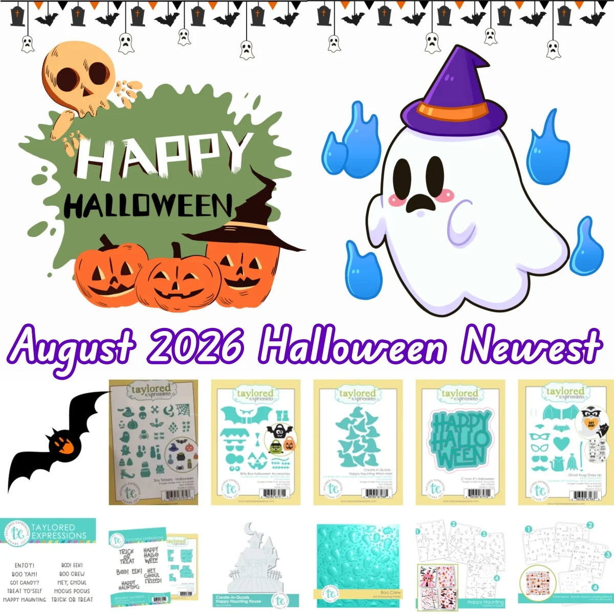 August 2026 Newest Halloween Haunting House Witch Hats Metal Cutting Dies Clear Stamps Stencil Hot Foil For DIY Scrapbook Paper