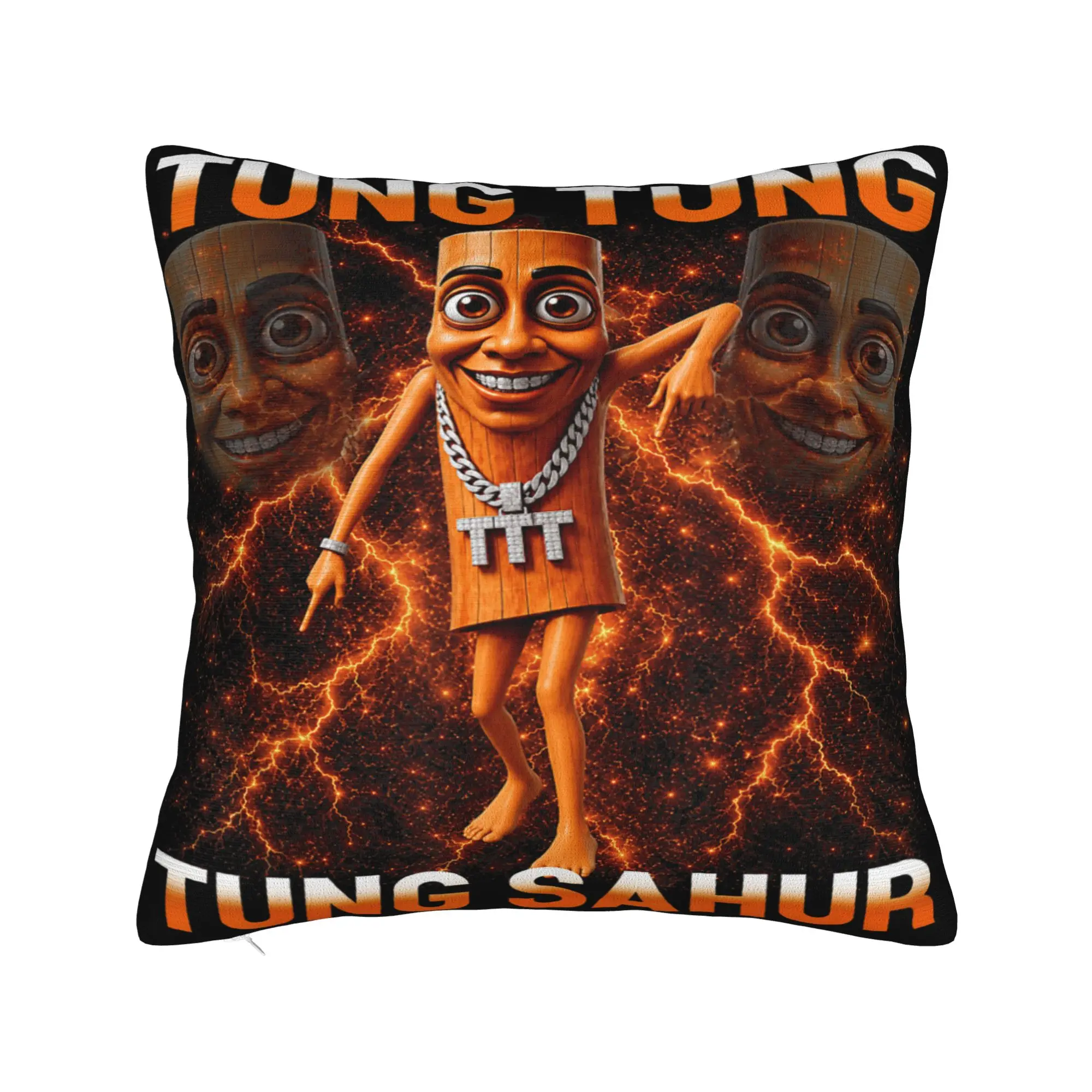 Tung Tung Tung Sahur is Calling Funny Viral Dance Meme Pillowcases Morden Pillow Case For Wedding Party Home Decor Pillow Cover