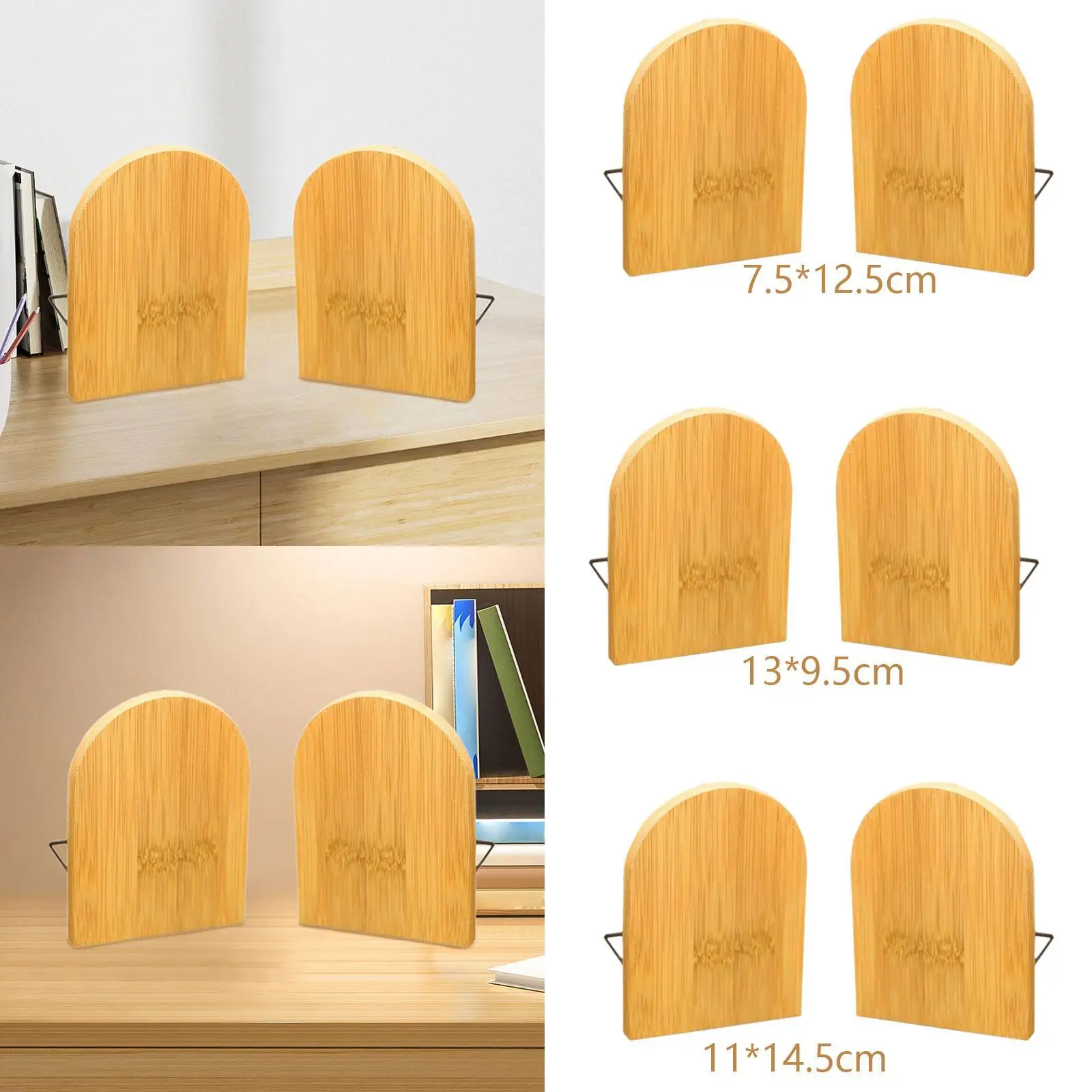 Book Holders with Bamboo Stoppers for Office And Library Shelves
