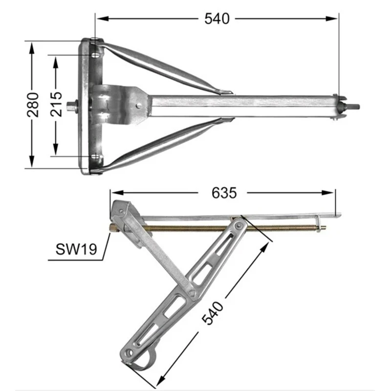 RV Stabilizer Scissor Jack Set, Heavy Duty 675 x 280 mm High-Strength Carbon Steel Trailer Leveling Jack Kit with Crank Handle
