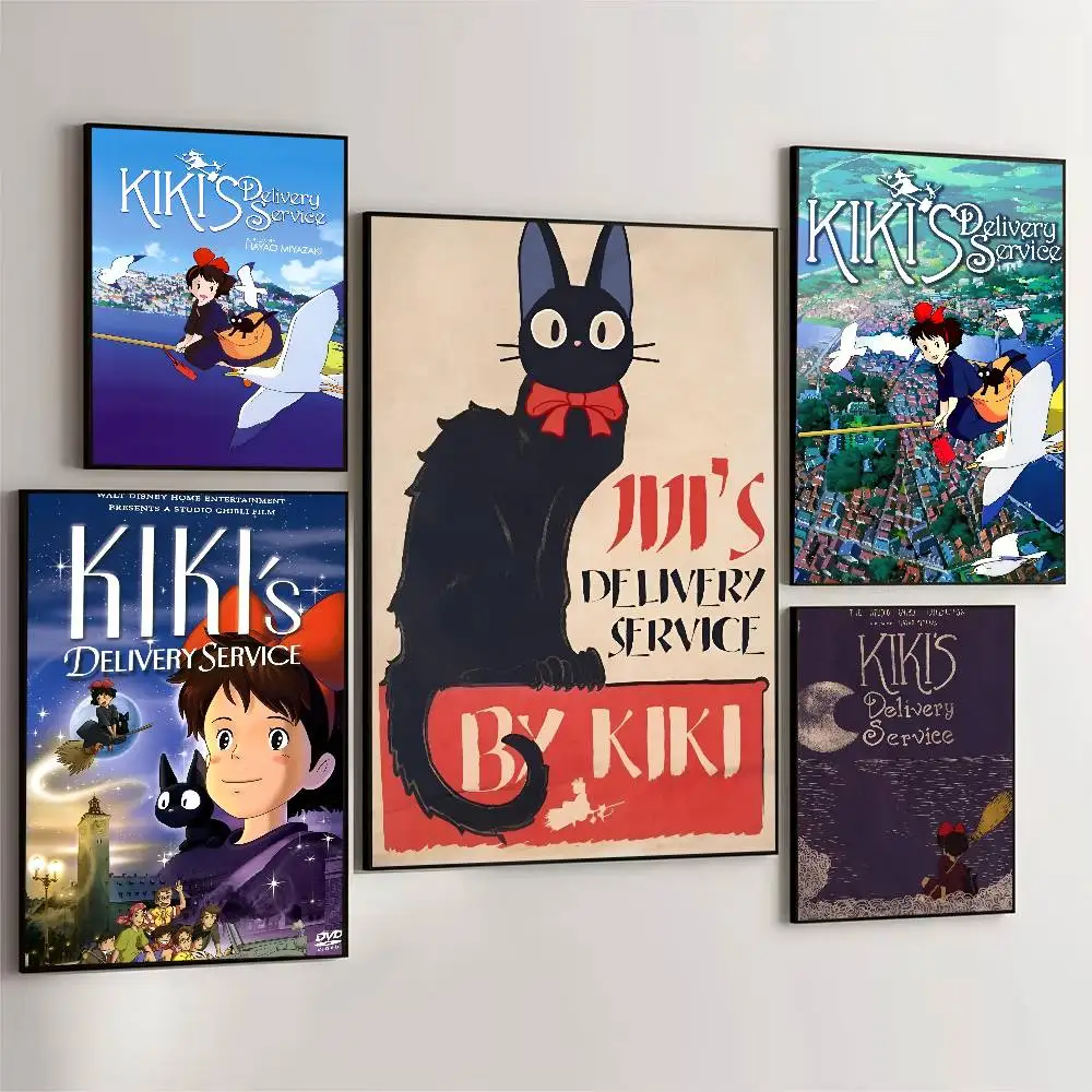 K-Kikis D-Delivery S-Service أنيمي الفيلم المشارك ذاتية اللصق الفن ورق مقاوم للماء ملصق مقهى بار غرفة جدار ديكور