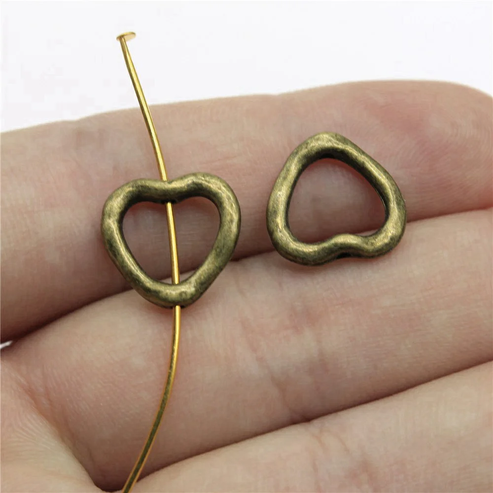 Jewellery Making Supplies Hollow Heart Small Hole Beads Popular Decoration 20pcs