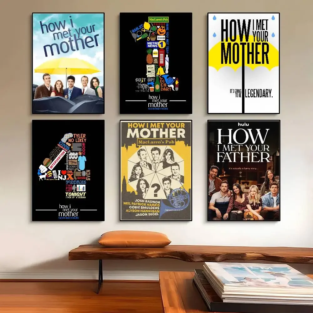 كيف قابلت والدتك ملصق فني جداري حديث لديكور المنزل وغرفة المعيشة والمطعم والمطبخ ولوحة رقمية