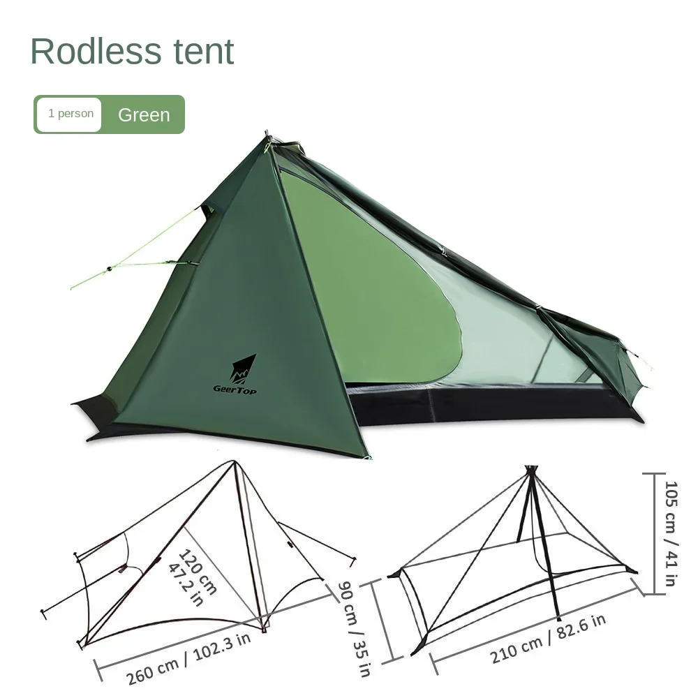 Imagem -06 - Silicone Revestido Nylon Camping Tent Tenda Pirâmide Leve Prova de Chuva Triângulo ao ar Livre Rasgo Resistente