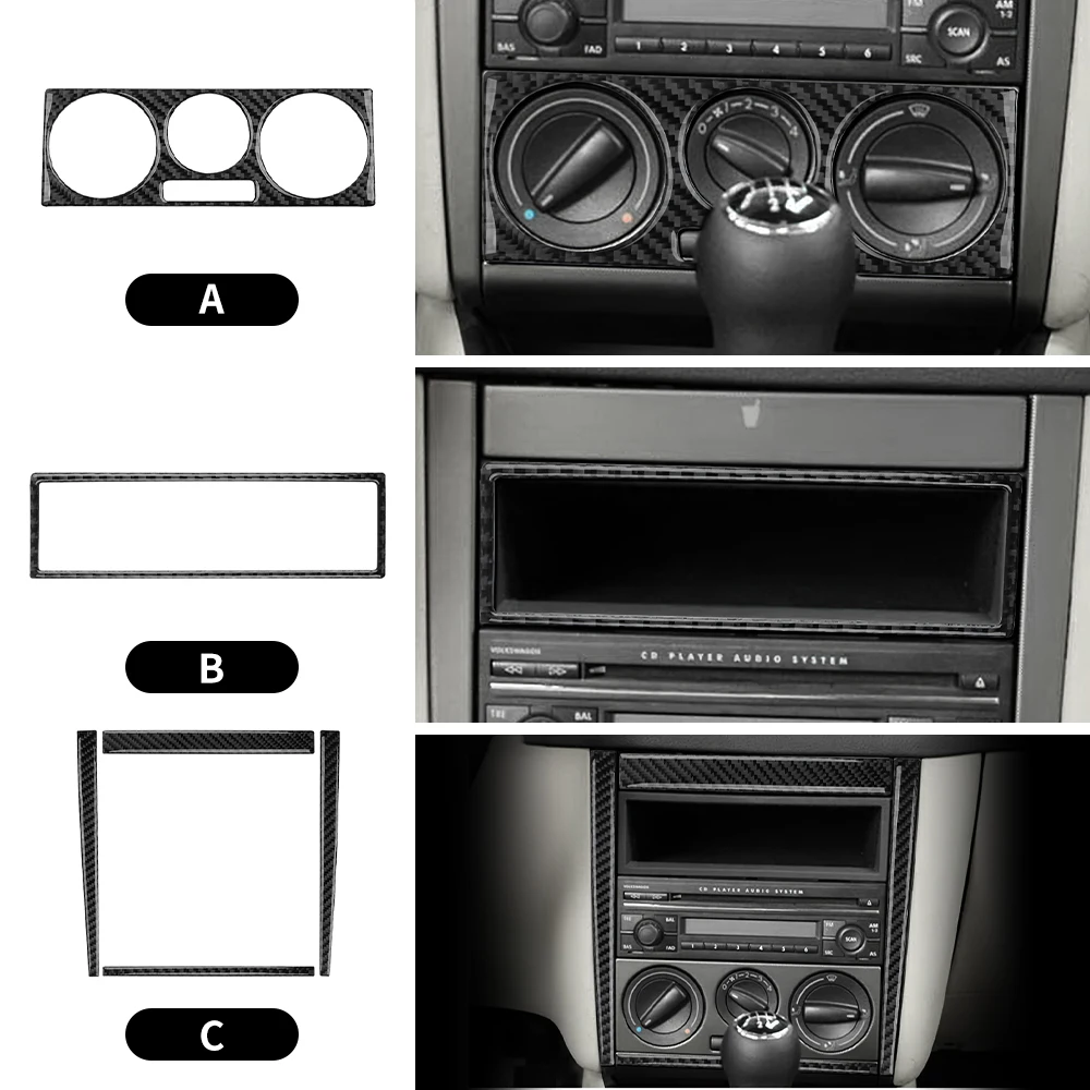 For Volkswagen VW Golf 4 Jetta Bora MK4 R32 GTI 1999-2004 LHD RHD Car Instrument Central Control Panel Soft Carbon Fiber Trim