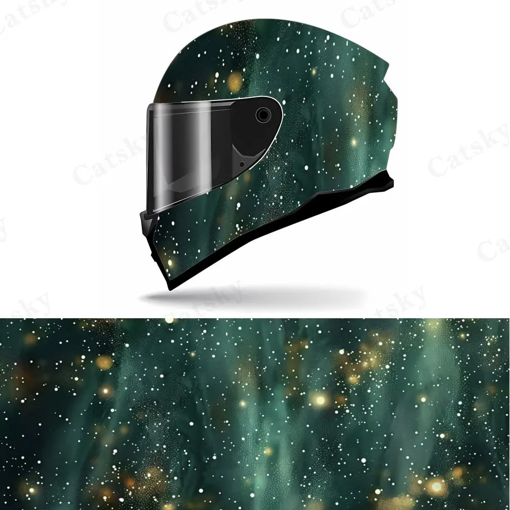 Full Face Bright Nebula Helmet Sticker - Waterproof PVC Material, Motorcycle Racing Helmet Dream Sticker, The First Choice for E