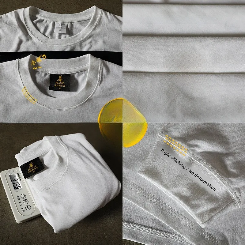 Long Sleeve 310 Pure Cotton Men's T-Shirt Upward Hero Non-Light American Style Couple's T-Shirt Youth Loose Fit Printed Tee