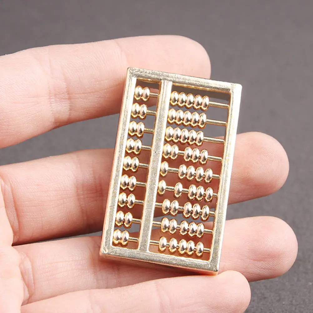 

1 Retro Abacus Keychain Pendant Desk Decoration Brass Office Hanging Adornment Mini Key Ring Accessory Fine