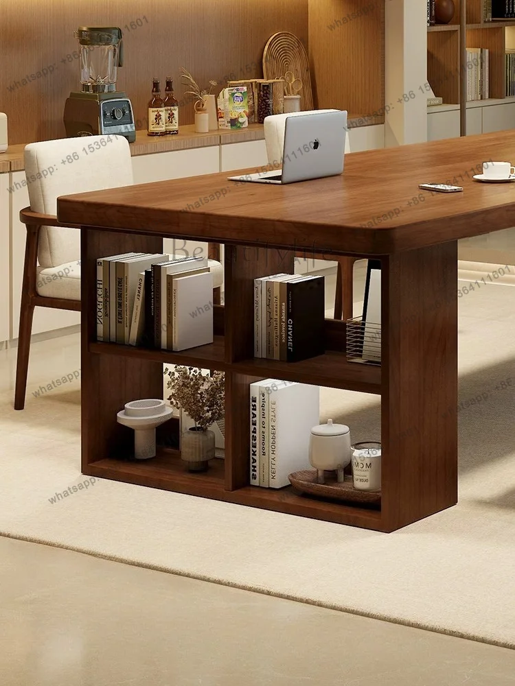 FG Nordic living room solid wood desk home dining table tea table integrated large board tables office study solid wood long tab