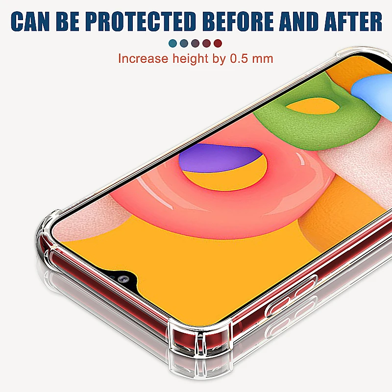 Shockproof Case For Samsung Galaxy A01 A11 A21 A31 A41 A51 A71 Soft Phone Shell M01 M11 M21 M31 M51 Clear Silicone Back Cover