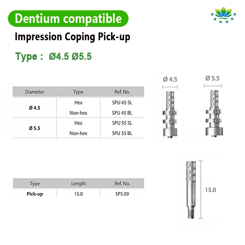 For Dentium Open Tray Technique Multi Unit Pick-up Impression Coping Dental Transfer Coping MUA OEM Custom Factory Direct Sales