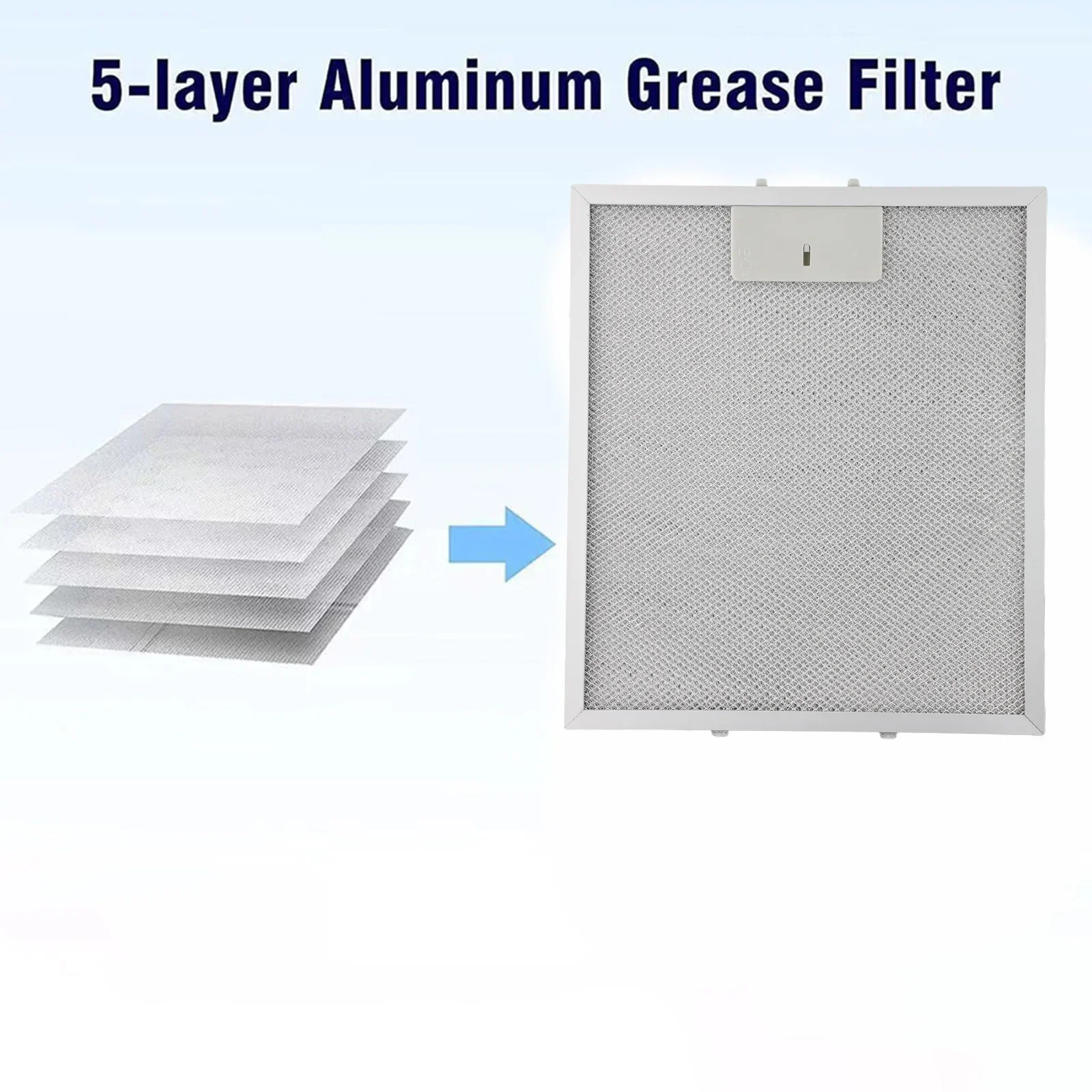 2Pcs Silver Cooker Hood Filter Metal Mesh Extractor Vent Filter 305*267*9mm For Home Kitchen Range Hood Accessories