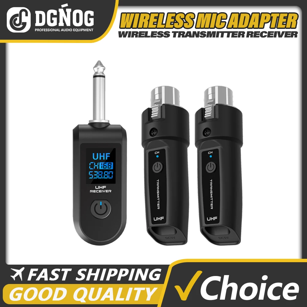 Sistema adaptador xlr de 2.4ghz, transmissor de microfone sem fio, sistema receptor para microfone dinâmico, guitarra, mixer de áudio, sistema pa