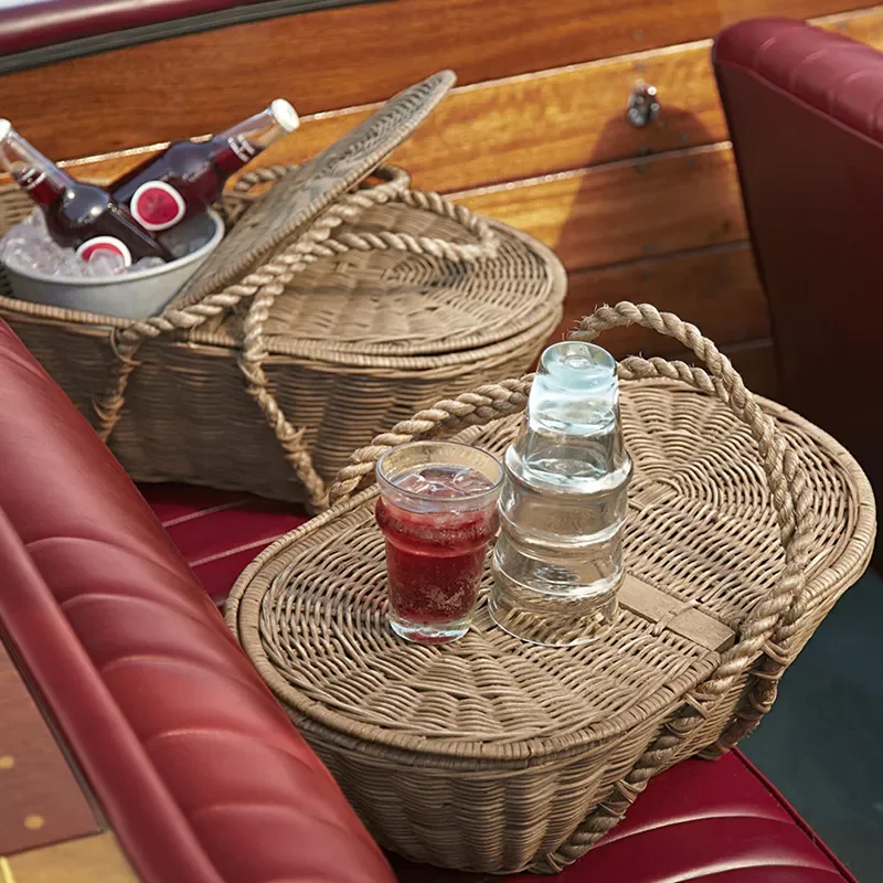 Handwoven Rattan Storage Basket Portable Wicker Organizer for Home Decor Modern Minimalist Style Small Pastoral Picking Bin