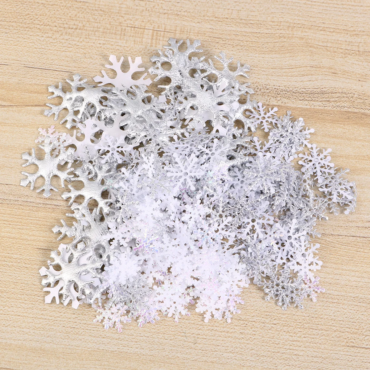 

600pcs Snowflake Shaped Confetti 2.5Cm Silver 2Cm White Silver Christmas Decor Party Supplies Table