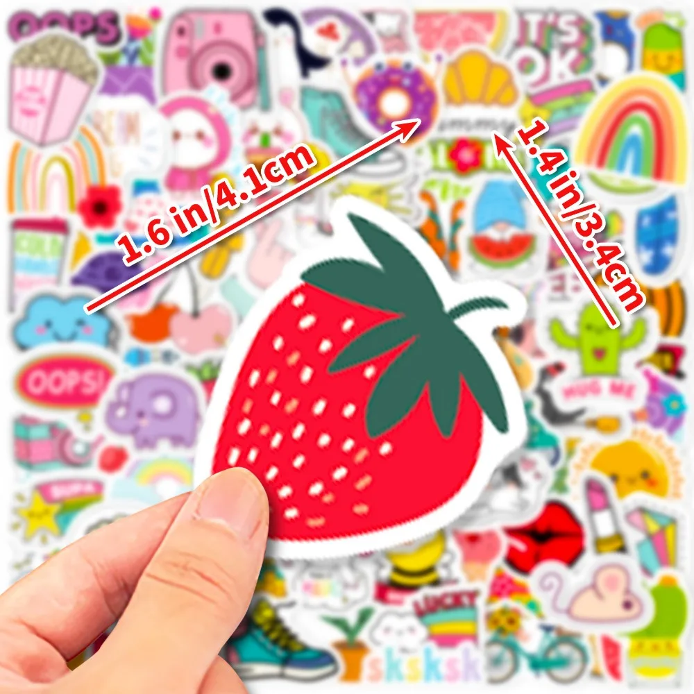 100pcs Kawaii Cute Sticker Vsco Live Aesthetics for Kid Colorful Sticker DIY Laptops Water Bottles Phones Decorative Stickers