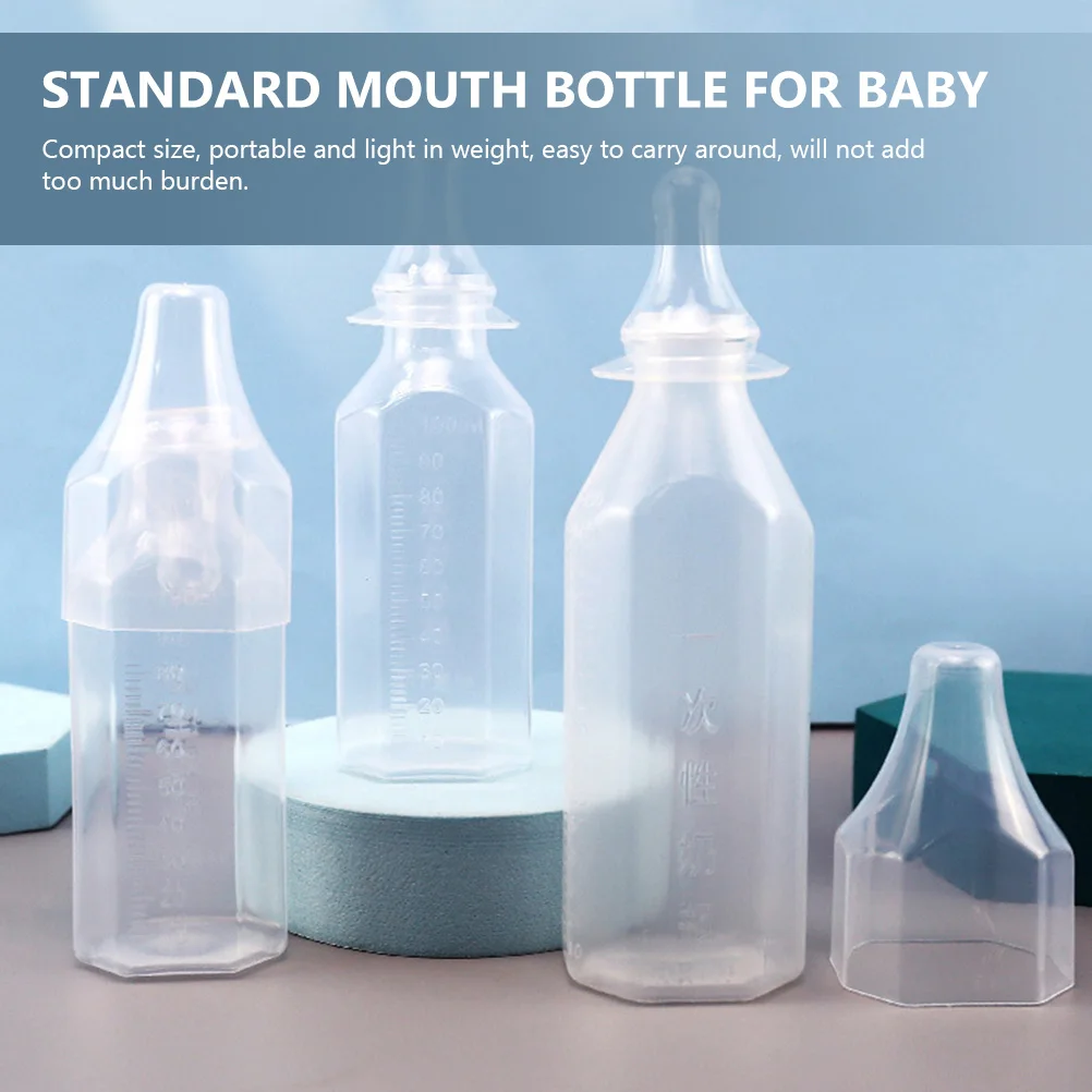 

5set Disposable Feeding Bottle Transparent Compact Lightweight No Cleaning Easy Carry for Travel Hospital for Infant