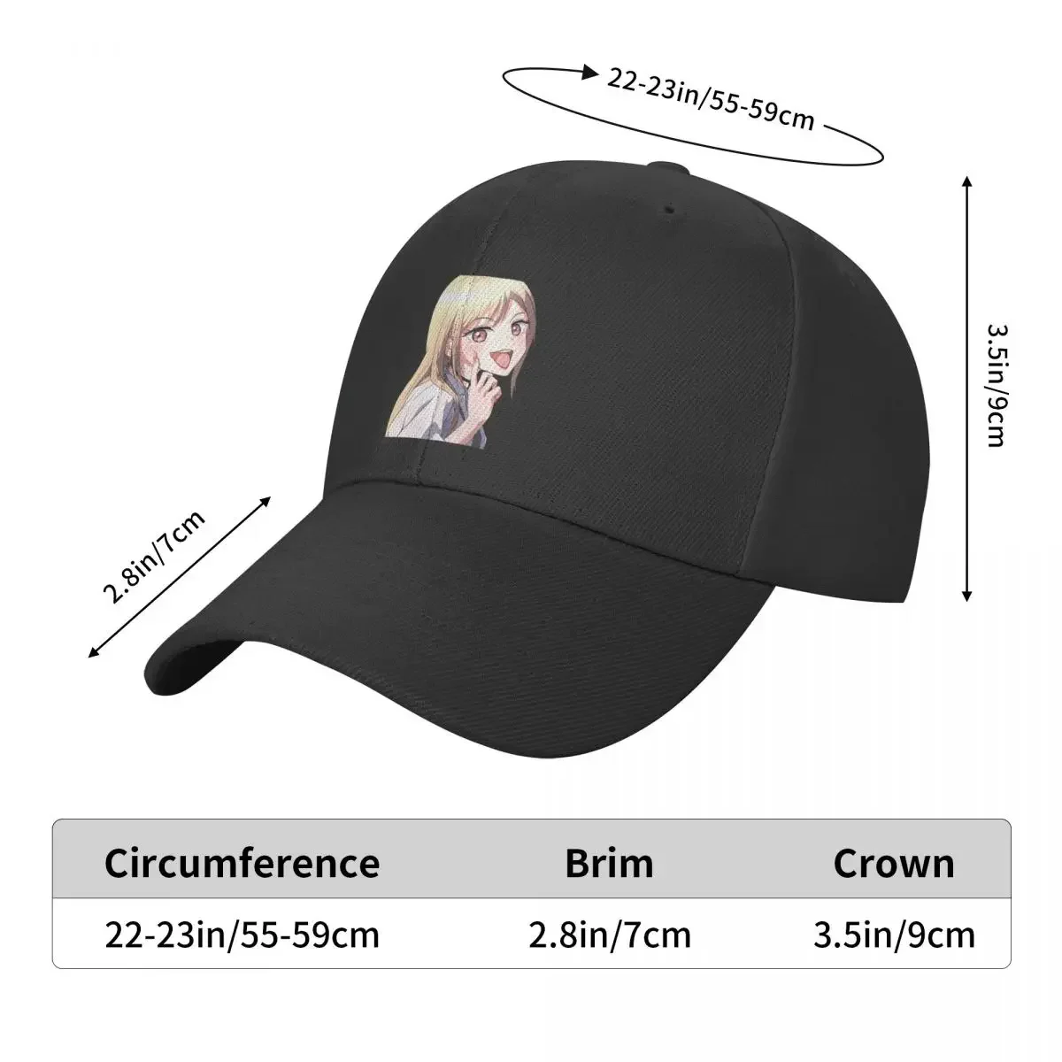 Kitagawa Marin Anime My Dress Up Baseball Cap For Men Cotton Hats Adjustable Hat Fashion Casual Cap Truck Driver Hat