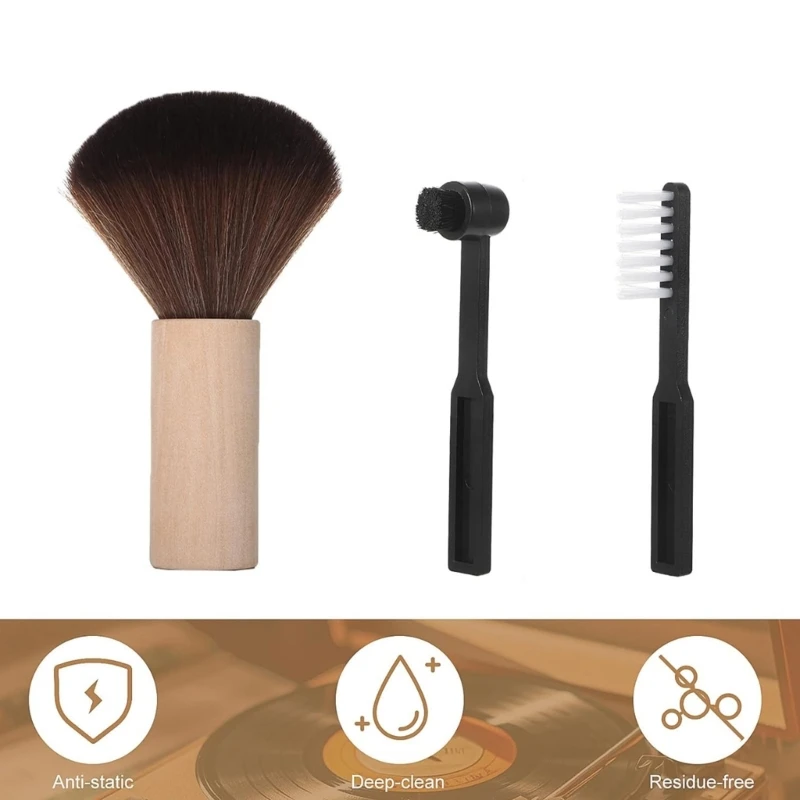 set/3pc Professional Cleanings Brush Super Clean Record Dust Remover Dusters Brush for Record Professional and Use Drop Shipping