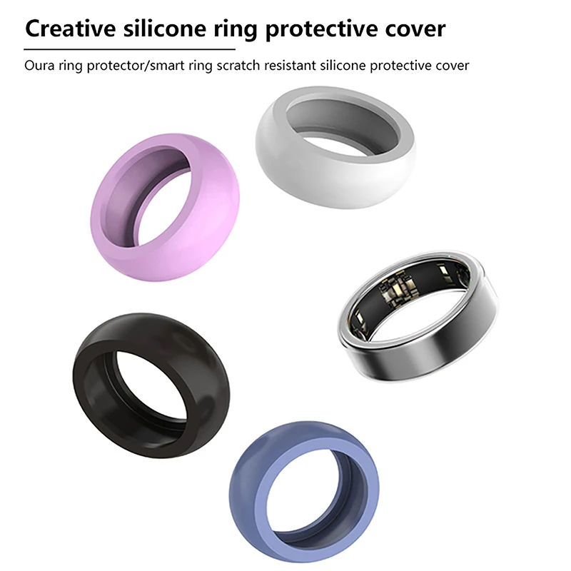 Smart Ring Protection Cover para Oura Ring, Anti-Scratch Protective Shell, Silicone Case, Gen 3, 2Pcs