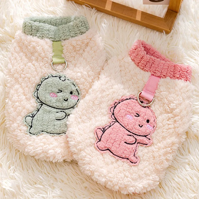 Cartoon Small Dinosaur Dog Sweatshirt Winter New Puppy Clothing Yorkshire Teddy Comfortable Warm Clothes Pet Pullover Sweatshirt