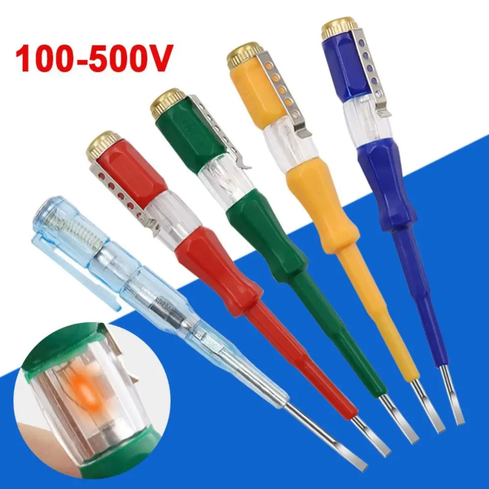 New Multipurpose Electric Tester Electric Tool Household Flat Screwdriver 100-500V Circuit Test Pen