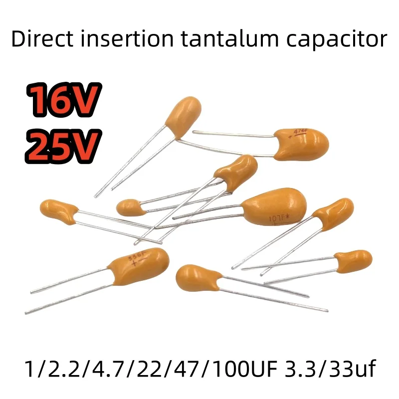 

Direct insertion tantalum capacitor 16v/25V 1/2.2/4.7/22/47/100UF 3.3/33uf 106H