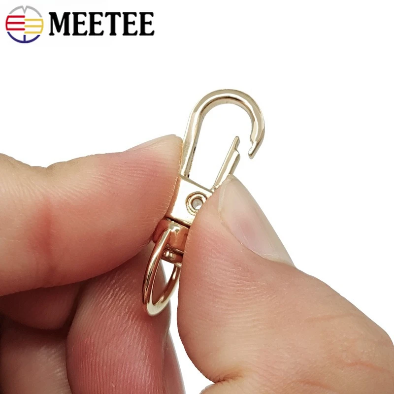 10Pcs 8mm Metal Buckles for Bag Strap Keychain Carabiner Swivel Lobster Clasp Pet Collar Hook Buckle DIY Hardware Accessories