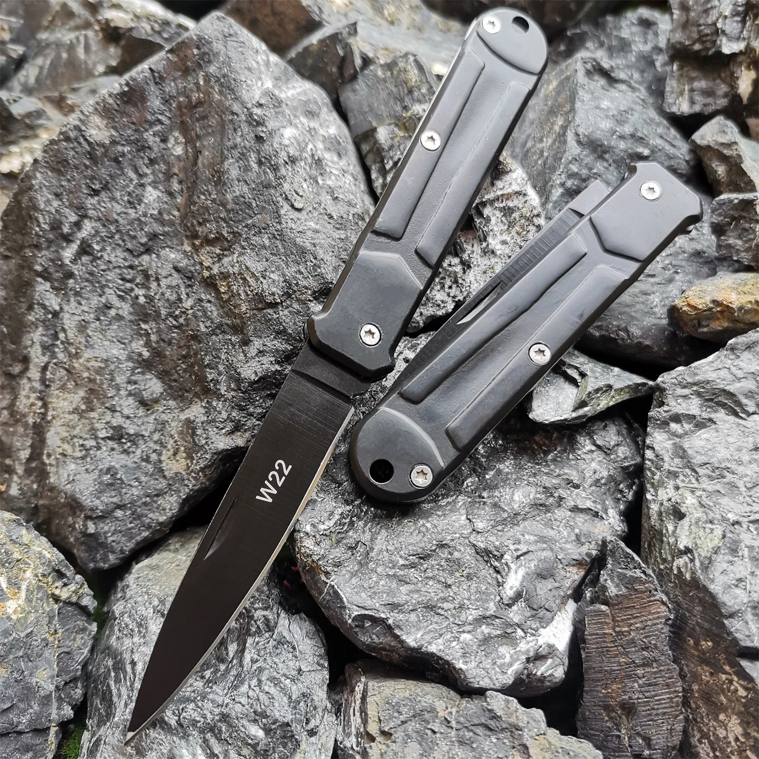 Coltello pieghevole da 5,9" con lama di durezza 58HRC, coltello tascabile compatto in acciaio inossidabile per EDC tattico, sopravvivenza all'aperto e campeggio