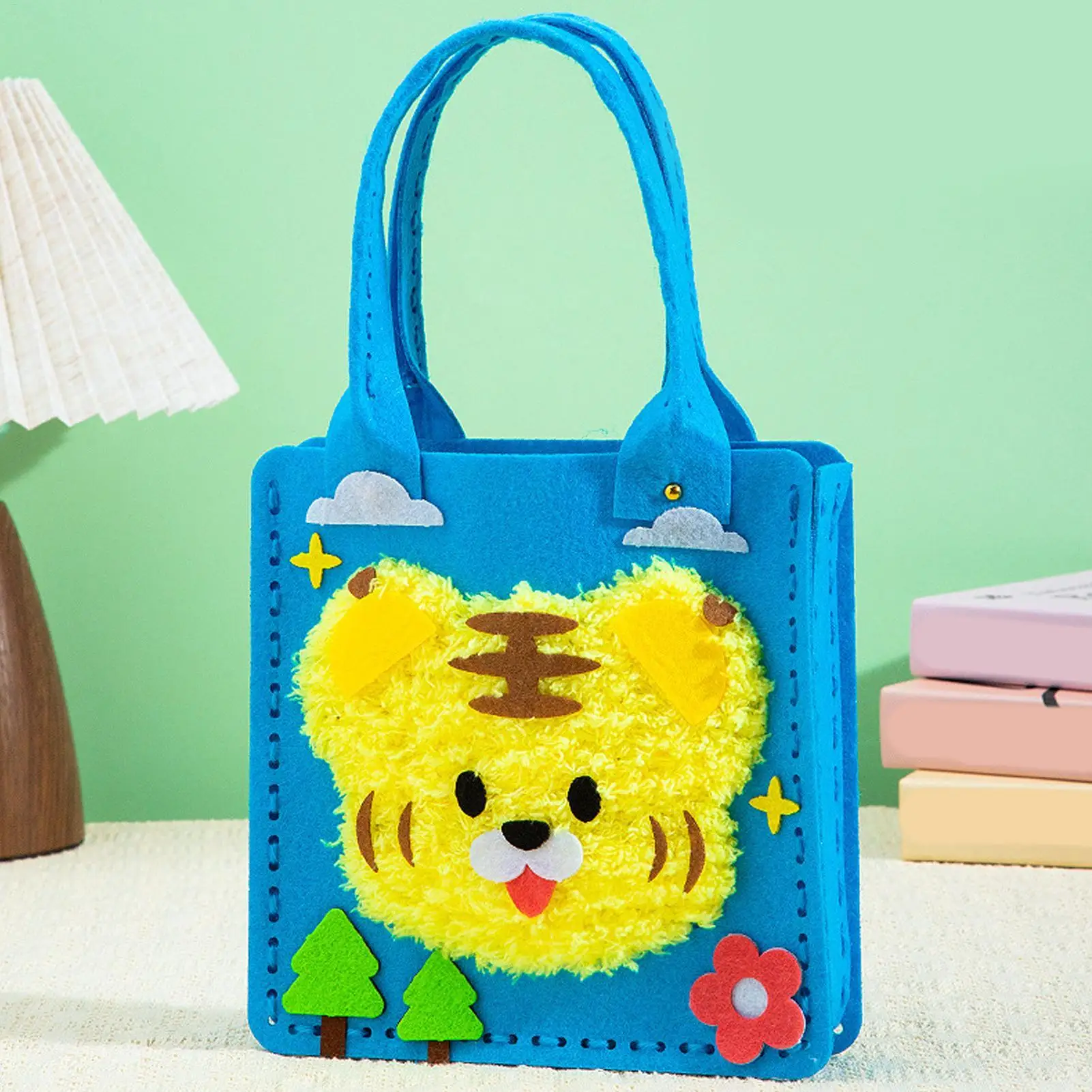 Tote Bags voor kinderen Handgemaakte schooltas Niet-geweven Tote Craft Kit voor naaien Opslag Kleuterschool Zomerschool Klaslokaal