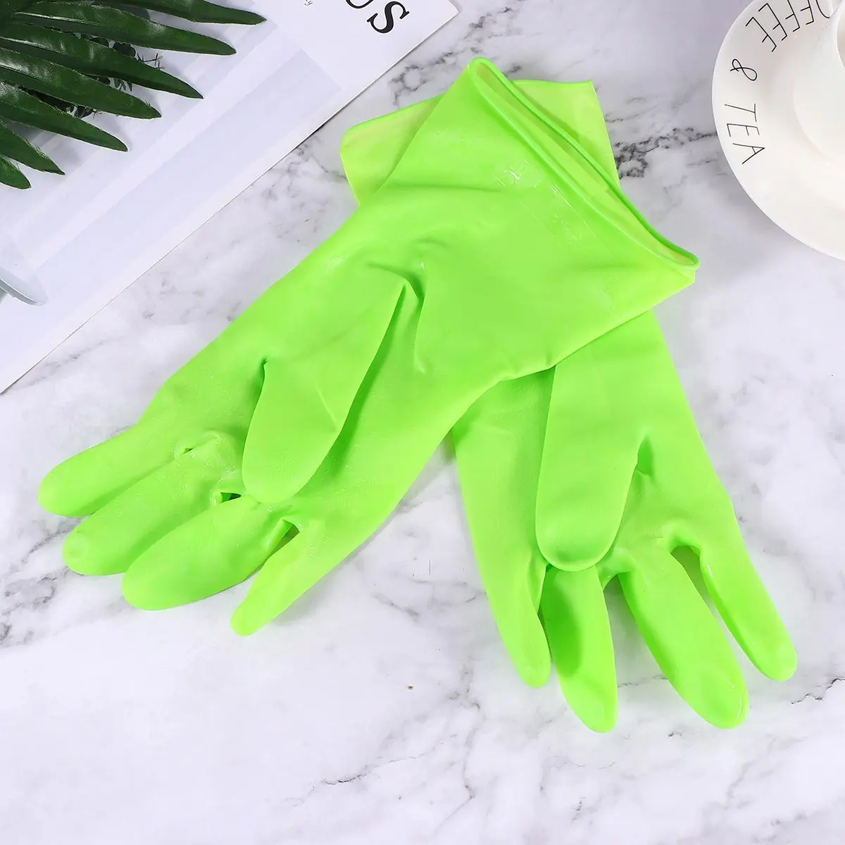 

3Pairs Heavy Duty Waterproof Dishwashing Gloves PVC Kitchen Cleaning Gloves for Laundry Pet Care Garden Washing Car Thick