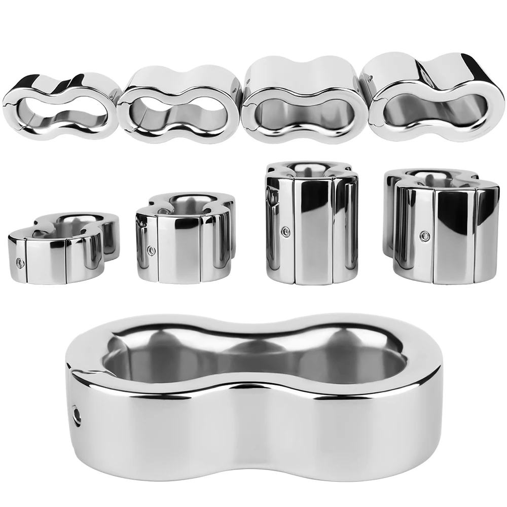 NEW Heavy Metal Testicle Drop Semen Lock Ring Scrotum Stretcher Weight Ring Delay Ejaculation Penis Exerciser Rings For Men 2