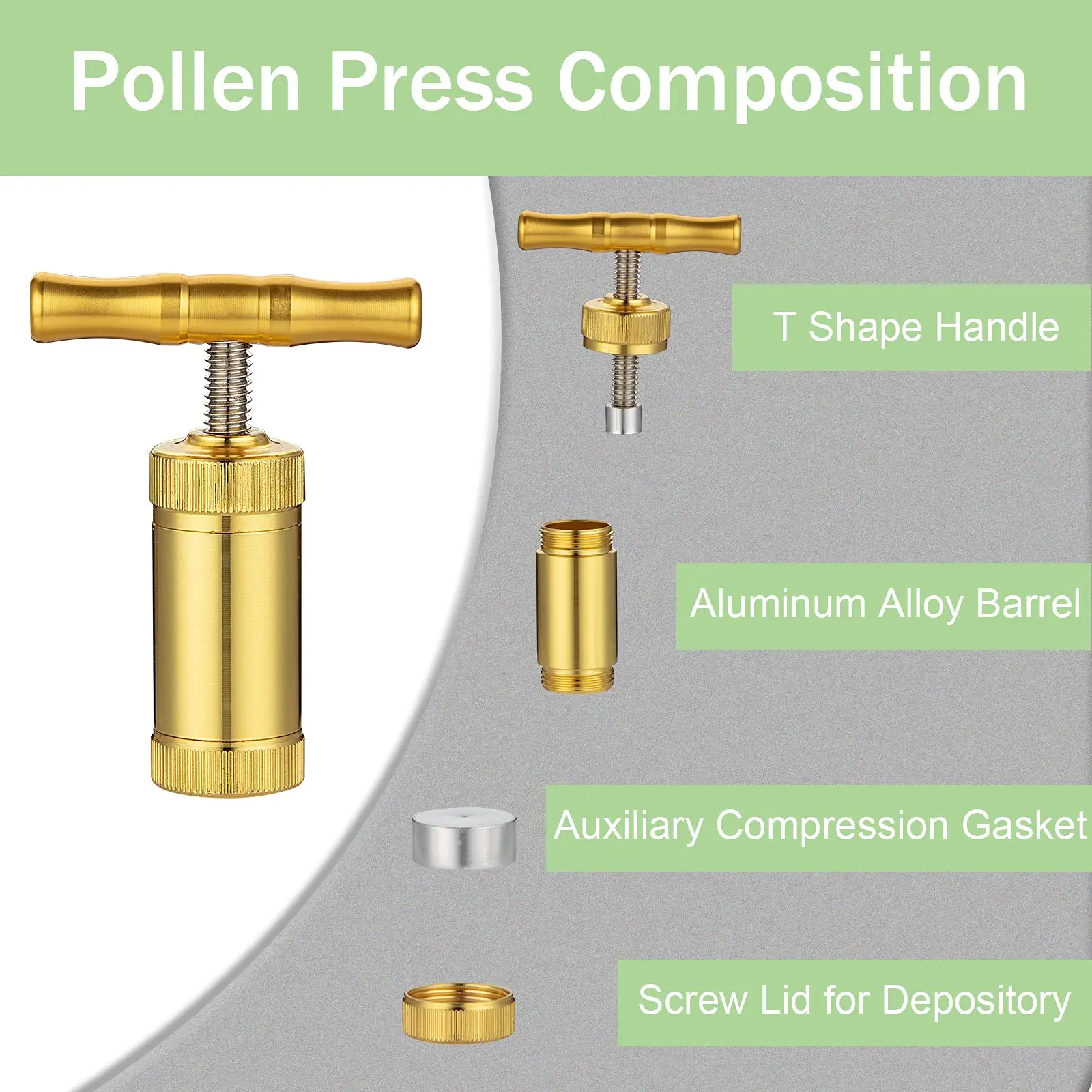 Dry Herb Grass Press Herbal Crusher Grinder Aluminum Alloy T-shaped Compressor Tobacco Grinders for Smoking Pipe Accessories 