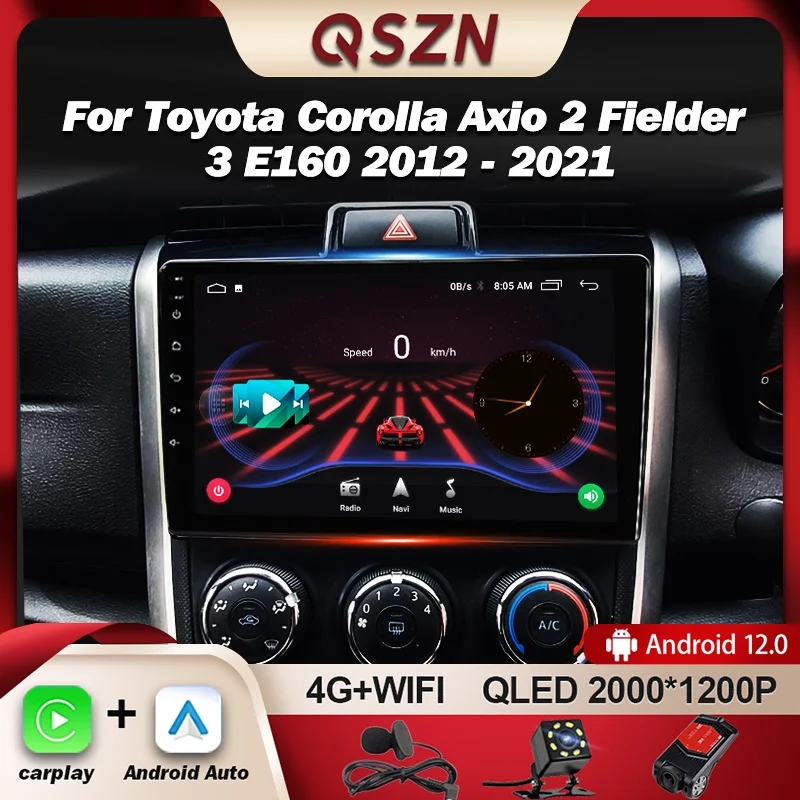 

QSZN For Toyota Corolla Axio 2 Fielder 3 E160 2012 - 2021 Car Radio Multimedia Video Player Navigation GPS 4G Android 12 Carplay