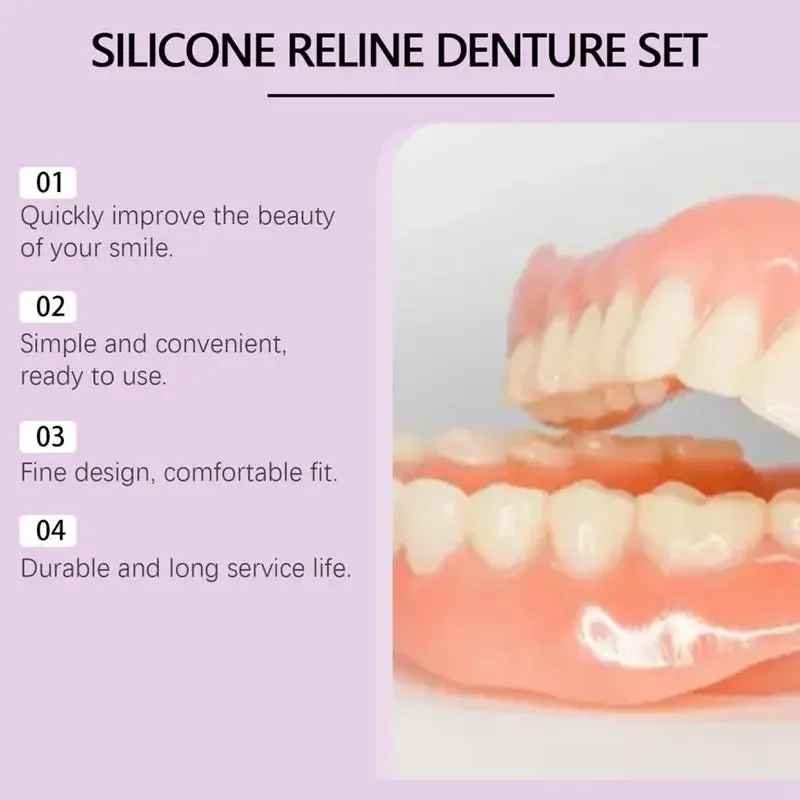 Ensemble de prothèses dentaires en Silicone, adaptées aux dents orthodontiques temporaires, faux dents, soins d'hygiène buccale, prothèses blanchissantes, bretelles de Simulation