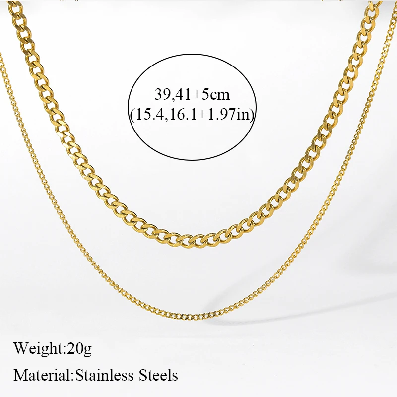 EILIECK 316L Edelstahl 18K Vergoldet Wasserdichtes Dickes Kettenhalsketten-Armband-Schmuckset für Frauen Mädchen Modisches Geschenk – Detail 6