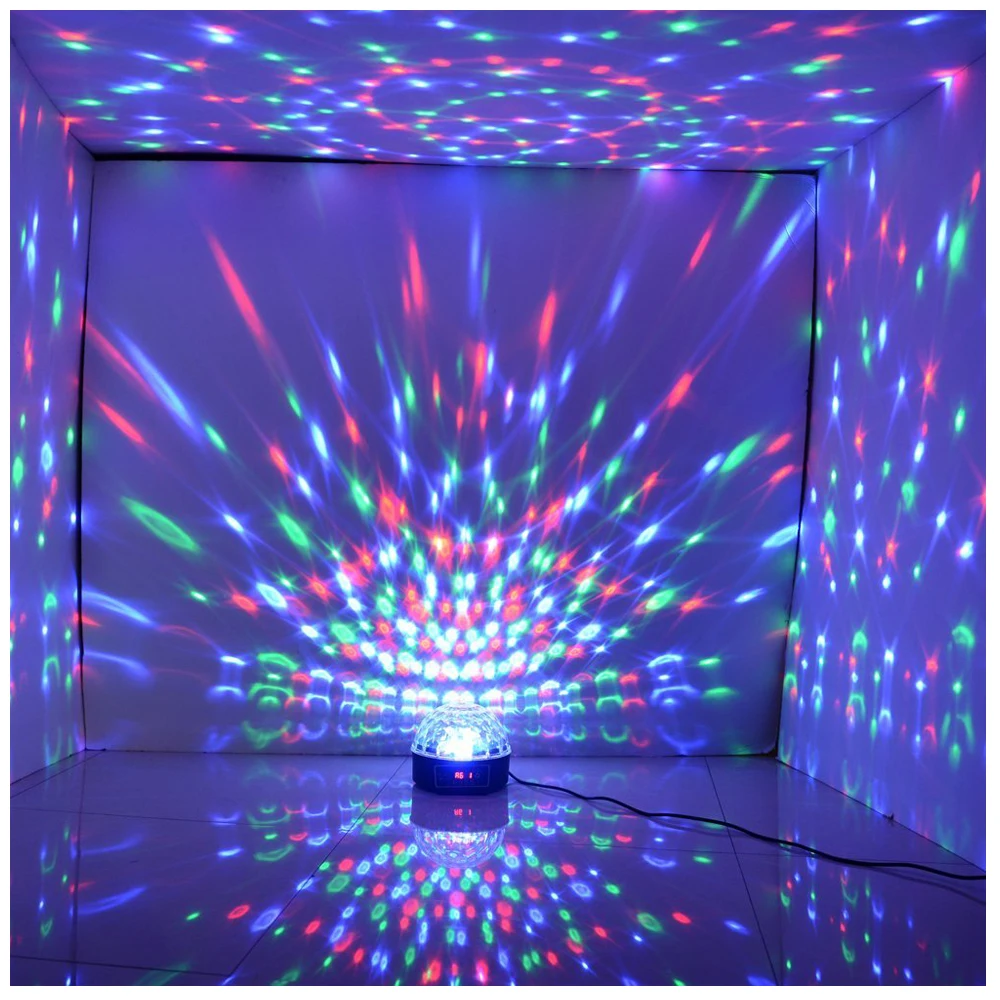 A65I LED RGB Crystal Magic Ball Effect Light DMX Disco Dj Stage Light for KTV Club Pub Bar Wedding Show Voice-activated