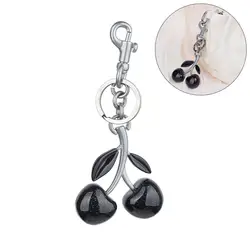 Black Cherry Charm Anhänger Dekoration für Handtasche Umhängetasche Damen Kristall Kirsch tasche hochwertige Accessoires