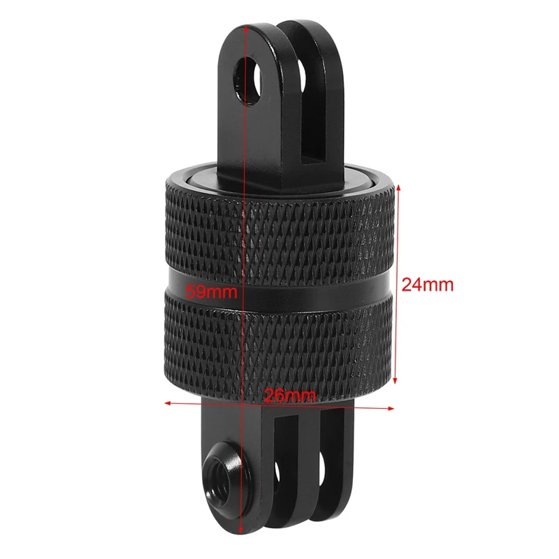 Adaptateur de Bras Pivotant à Percussion Rotative, Résistant à 360, pour Appareil Photo Gopro Fore3 3 + 4, Noir et CNC, Mini Trépied en Alliage d'Aluminium