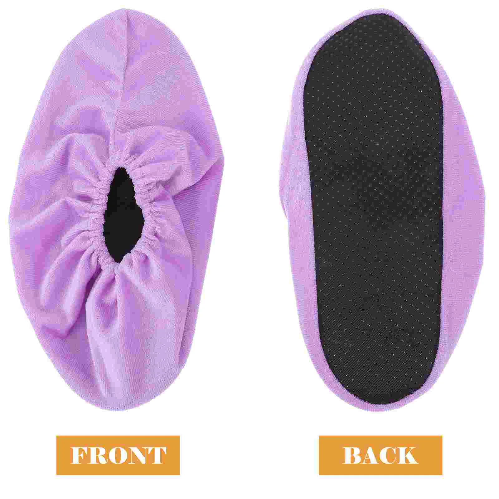 2 Pairs Fleece Shoe Covers Accessories for Bowling Sports Supplies Indoor Equipment Flannel Protectors Man