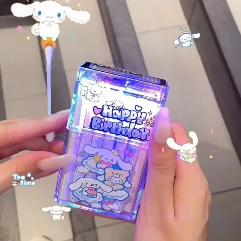 

New Cinnamoroll Hello Kitty Kuromi Cartoon Cigarette Lighter Case Creative Personalized Waterproof Cigarette Box Lighters Cap