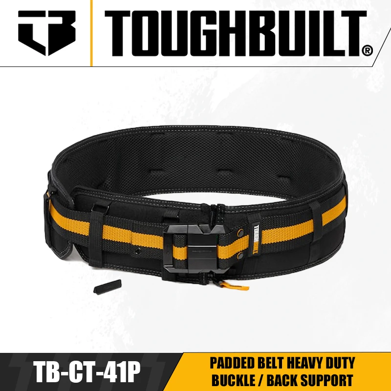 TOUGHBUILT TB-CT-41P Padded Belt Heavy Duty Buckle / Back Support Wider and Thicker Work Belt Power Tool Accessories