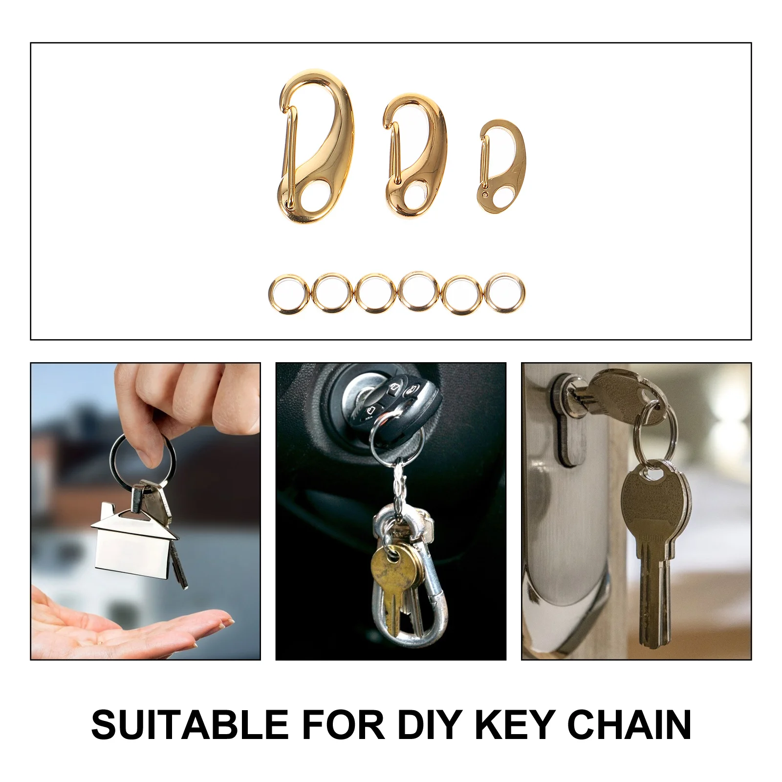 

3pcs Stainless Steel Pet Quick Split Load Hooks Rings For Dog Cat Harness Keychain Jewelry Lightweight Durable Pet Collar