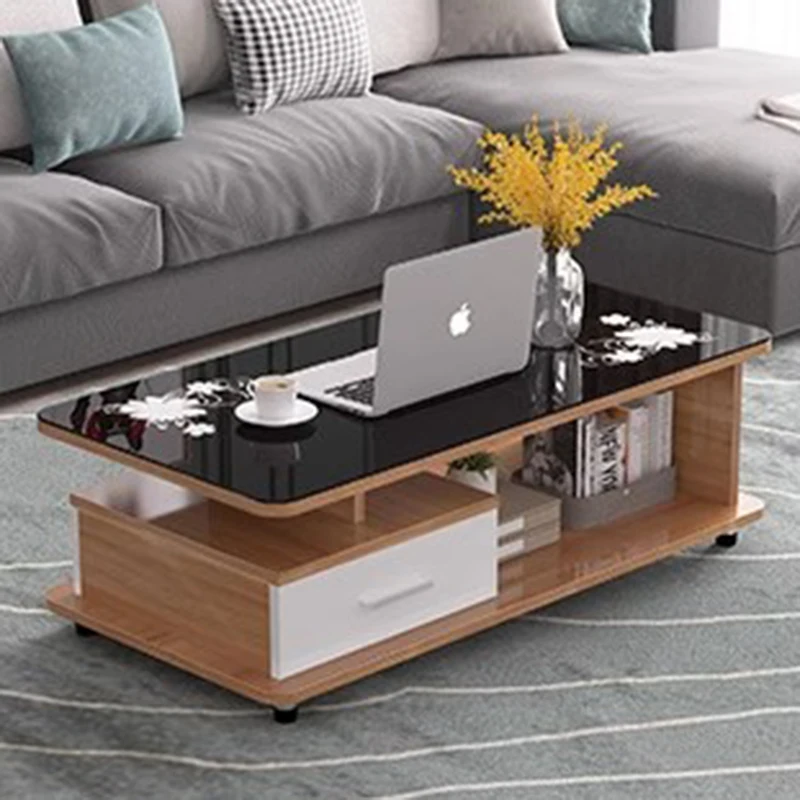 

Rectangle Drawers Coffee Table Nordic Simple Living Room Low Coffee Table Wood Modern Mesas De Centro Para Sala Home Furniture