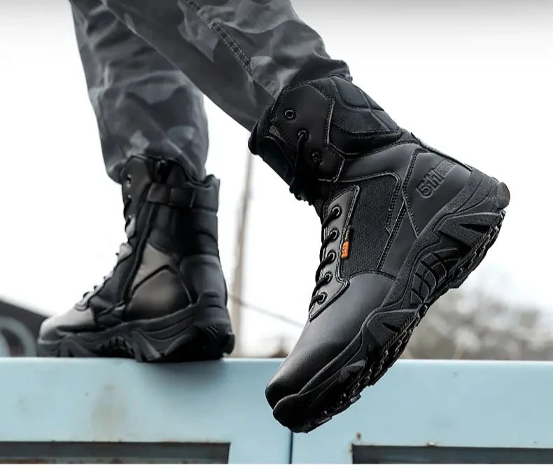 Botas de senderismo al aire libre para hombre, zapatos de Trekking de gamuza, a prueba de lluvia, botas militares de combate táctico, talla 40-47, Invierno