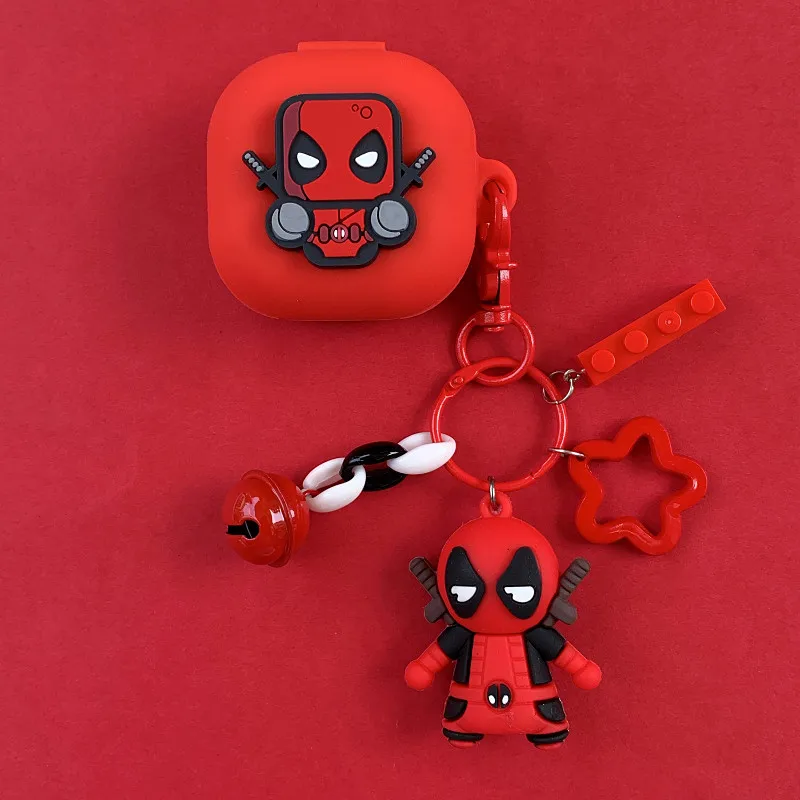 Marvel Deadpool Earphone Case For Samsung Galaxy Buds 2/Live/Pro/FE Silicone Wireless Earbuds Protector Cover With Keychain