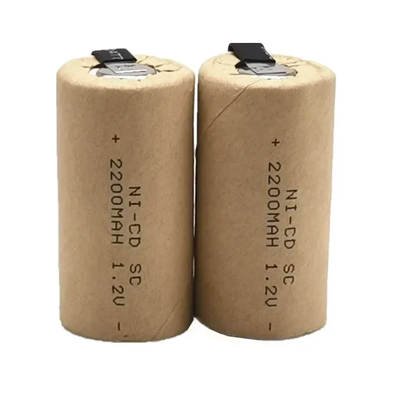 1.2 V Battery SC Battery 1.2 V 2200mAh Sub C NI-CD Cell With Welding Tabs For Drilling Machine Screwdriver DIY BATTERI